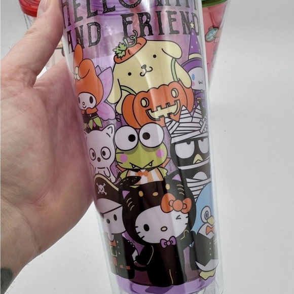 LOT OF 5 Hello Kitty Tumbler Cups New Gift Christmas Halloween Sanrio Cartoon - Picture 8 of 12
